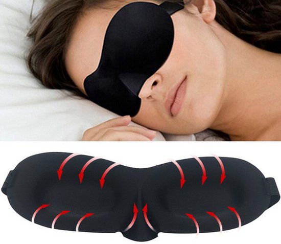 Gezichtsmasker warmte masker slaapmasker rustmasker Zwart / HaverCo