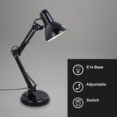 Briloner Leuchten PIXA bureaulamp tafellamp retro metaal zwaart excl. 1xE14 max. 25W arm draaibaar aan de voet 4-voudig verstelbaar draaibaar en kantelbaar