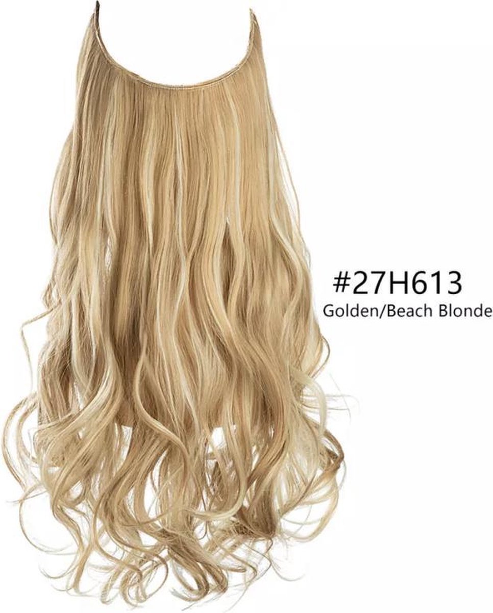 Wire Hair Extensions Golden Beach Blonde - 28cm breed | 50 cm lang | 120-130 gram - Strijkbaar - 27H613