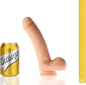Champs - Curly Realistiche Dildo met zuignap - 20 cm -Ook voor anaal gebruik -  Beige