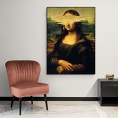 Poster Mona Lisa Gold - Dibond - Meerdere Afmetingen & Prijzen | Wanddecoratie - Interieur - Art - Wonen - Schilderij - Kunst