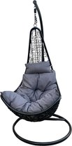 Hangstoel - Lounger met kussens en beschermhoes - Grijs