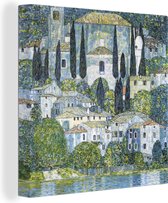 Canvas Schilderij Chruch in Cassone - Gustav Klimt - 90x90 cm - Wanddecoratie