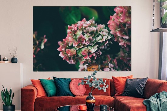 Toile Peinture Roses - Plante - Wit - 180x120 cm - Décoration murale XXL