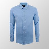 Vercate - Strijkvrij Overhemd -  Lichtblauw - Regular-Fit van Bamboe - Maat XL
