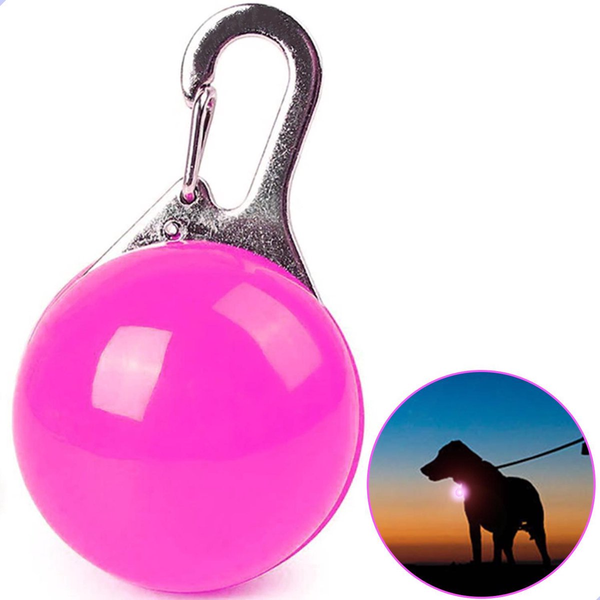 Professor Q - Verlichting Hond - Led Lampje Honden - Lampje Hondenhalsband - Honden Lampje Halsband - Hondenlampje - Roze