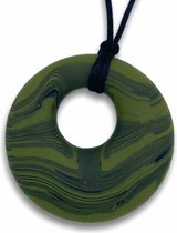 Chewzoo® - Bijtketting Stevig Goedkoop Basic - Kauwketting Cirkel - Camouflage Groen