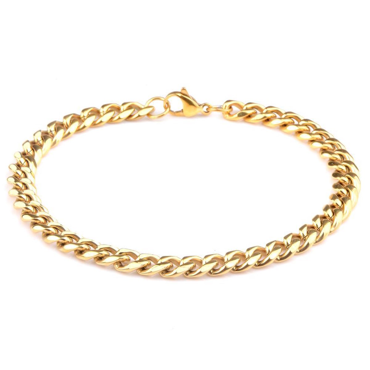 Di Lusso - Armband Lex - Stainless Steel - Gouden plating - Heren - 22 cm