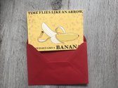 Bananas - Wenskaart - ArtED Studio - A6 - Inclusief envelop - 4 stuks- origineelontwerp - Einstein Quote