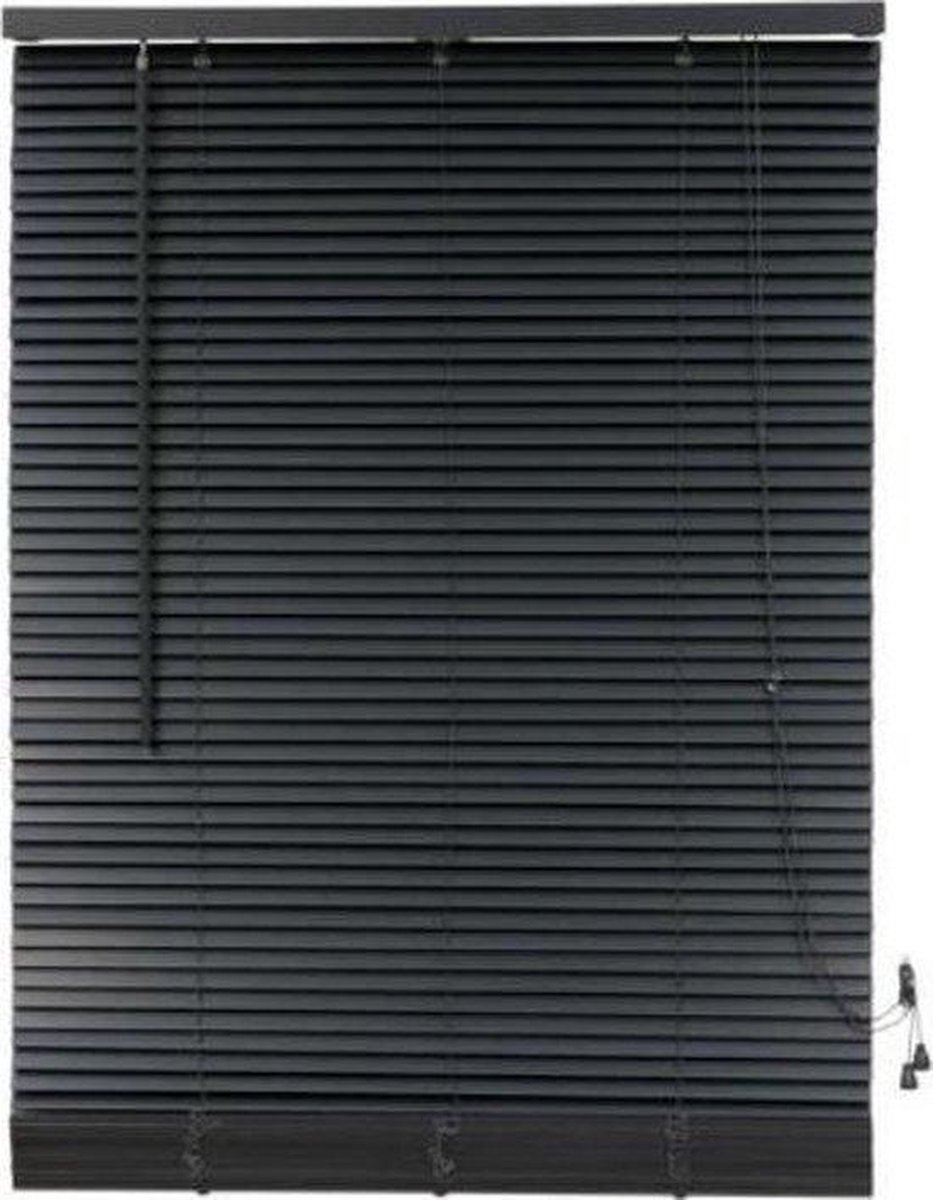 Timlux Jaloezie Hout - 25mm - 140x175 cm Donkergrijs
