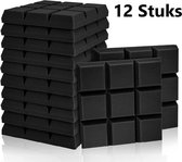 Akoestische panelen geluidsisolatie 30 X 30 X 5CM set 12 stuks - schuimrubber op maat - geluidsdemper studioschuim - noppenschuim geluidsisolatieplaten - isolatie platen studioschuim - studio