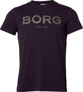Björn Borg Logo T-Shirt Black Beauty  - Shirt - Korte Mouw - Heren - Maat L - Zwart