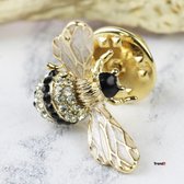 Emaille en Kristallen Bumblebee - Pin