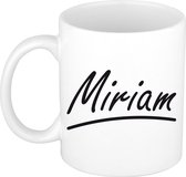 Miriam naam cadeau mok / beker sierlijke letters - Cadeau collega/ moederdag/ verjaardag of persoonlijke voornaam mok werknemers