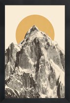 JUNIQE - Poster in houten lijst Mountainscape 5 -20x30 /Geel & Grijs