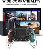 Draadloze Controller Wireless Geschikt voor PS4 met Turbo - Transparant