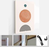 A trendy set of Abstract Hand Painted Illustrations for Wall Decoration, Social Media Banner, Brochure Cover Design or Postcard Background - Modern Art Canvas - Vertical - 19376456