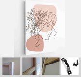 Set of creative hand painted one line abstract female portraits. Minimalist vector people icon - Modern Art Canvas - Vertical - 1899569863 - 80*60 Vertical