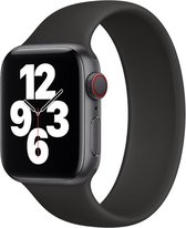 Shop4 - Bandje voor Apple Watch 7 41mm - Large Siliconen Solo Loop Zwart