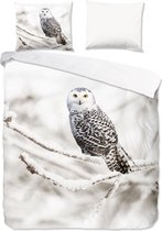 Warme Flanel Lits-jumeaux Dekbedovertrek Owl | 240x200/220 | Hoogwaardig En Zacht | Ideaal Tegen De Kou