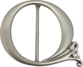 Sjaal ring, Parel zilver trompet model met 2 kristal steentjes. handige ring voor - Sjaal - Sarong - omslagdoek vast te zetten zonder gaatjes maken.