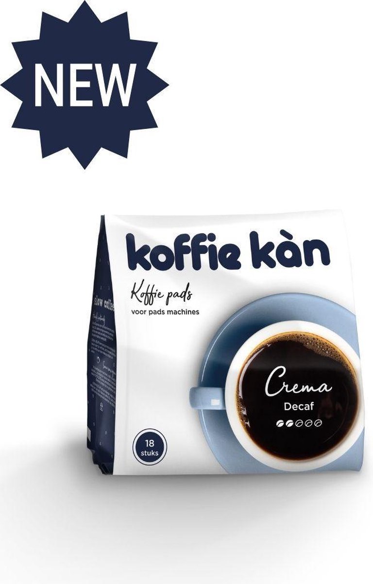 Goedkoopste Koffie Kàn - koffiepads - Crema Decaf 10x18pads