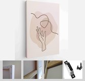 Modern Abstract Art Organic Illustration. Set of aesthetic bauhaus painting wall art for house decoration with single line - Modern Art Canvas - Vertical - 1980515900 - 80*60 Verti