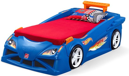 Step2 Hot Wheels Race Car Auto Bed voor kinderen - Kinderbed voor jongens in blauw - Kinderbedje 100x190cm