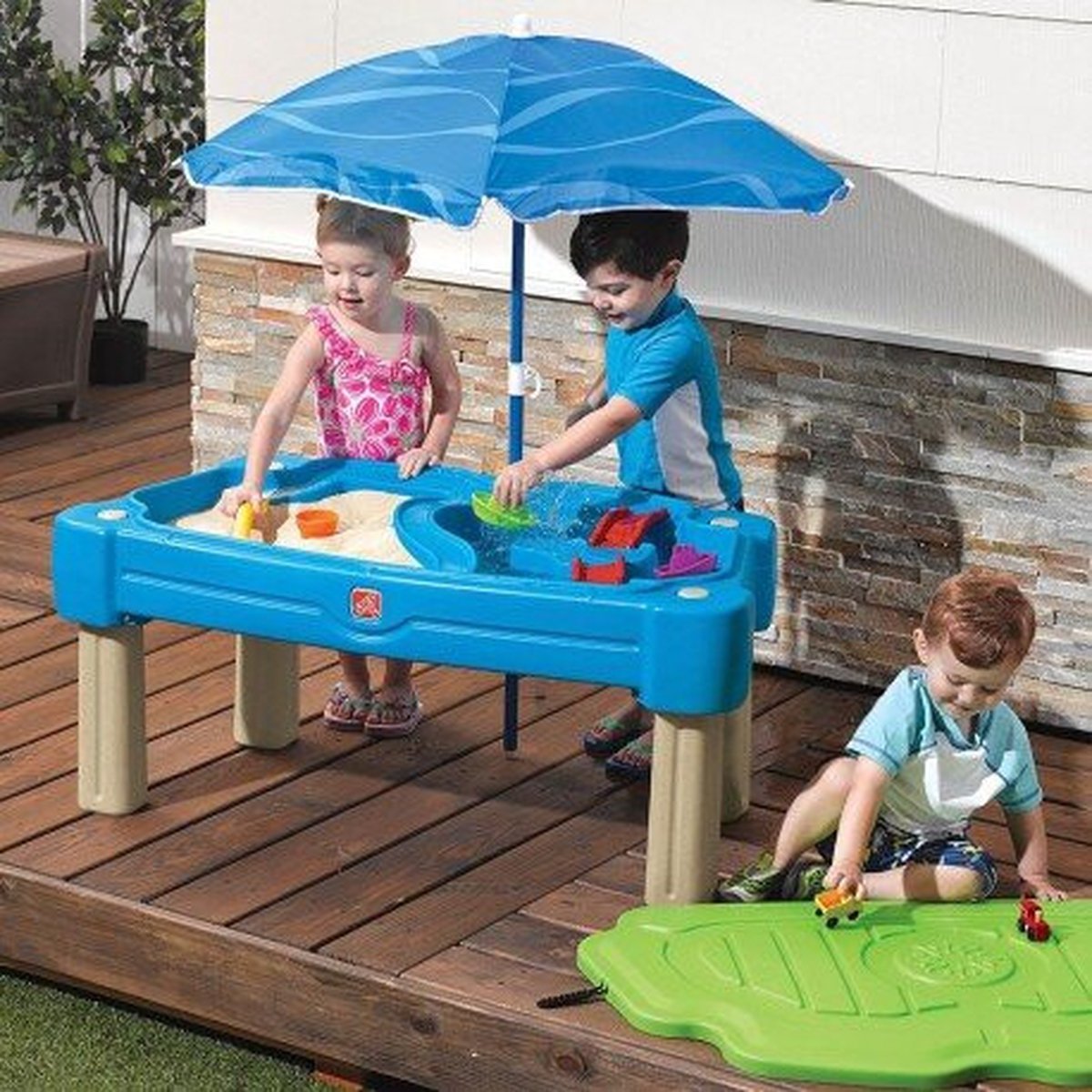 Step2 Cascading Cove Zand & Watertafel - Met Deksel, Parasol & 6 Accessoires - Activiteitentafel / Zandtafel met deksel voor de tuin / buiten - Waterspeelgoed voor kinderen — afbeelding 17
