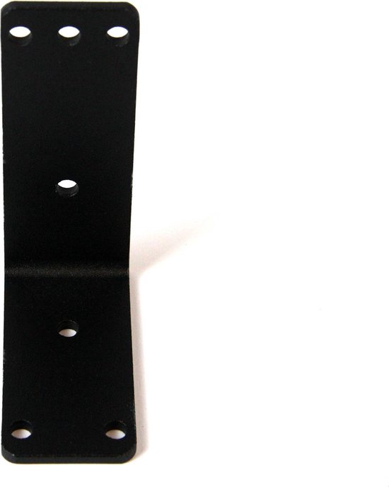 Zwarte metalen montagebeugel voor terrasverwarmer.