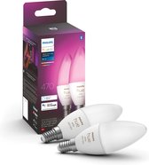 Philips Hue Kaarslamp Lichtbron E14 Duopack - White and Color Ambiance - 5,2W - Bluetooth - 2 Stuks