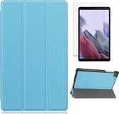 Samsung Galaxy Tab A7 Lite (2021) hoes - Tri-Fold Book Case + Screenprotector - Licht Blauw