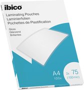 Ibico Lamineerhoezen - voor A4 Documenten - 2 x 75 Micron -  100 stuks - Glanzend