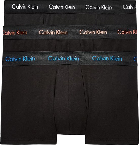 Calvin Klein Onderbroek - Mannen - Kleur Zwart - Logo CK Blauw, Wit en Oranje - Maat XL