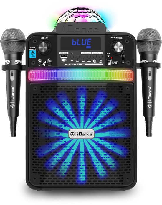Verwisselbaar Verbetering Voorzichtig iDance PARTYGROOVE Karaoke Set - Bluetooth Party Speaker met Discolicht -  Voor... | bol.com