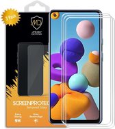 3-Pack Samsung Galaxy A21s Screenprotectors - MobyDefend Case-Friendly Gehard Glas Screensavers - Screen Protectors - Glasplaatjes Geschikt Voor: Samsung Galaxy A21s