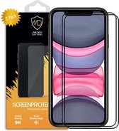 2-Pack Apple iPhone 11 / iPhone XR Screenprotectors - MobyDefend Gehard Glas Screensavers - Zwarte Randen - Screen Protectors - Glasplaatjes Geschikt Voor: Apple iPhone 11 / iPhone