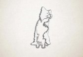 Wanddecoratie - Hond - Border Collie - M - 90x47cm - Wit - muurdecoratie - Line Art