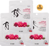 MITOMO Camellia Flower Face Mask Beauty Gezichtsmasker - Vermindert Stress,Rimpels,Acne,Puistjes en Huidveroudering - Face Mask Beauty - Gezichtsverzorging Masker - 3-Pack