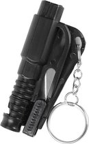 Rescue me sleutelhanger - Veiligheidshamer - Auto - Gordel - Fluit - Emergency Tool - Zwart