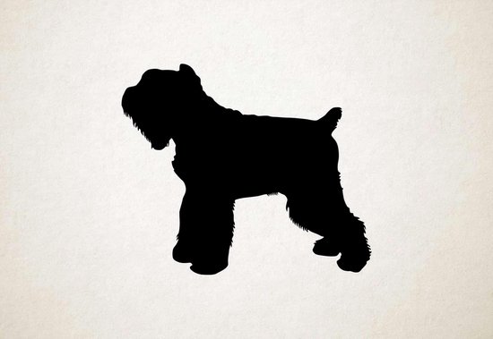 Silhouette hond - Black Russian Terrier - Zwarte Russische Terriër - L - 75x88cm - Zwart - wanddecoratie