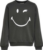 Only sweater meisjes - grijs - KONsmiley - maat 122/128