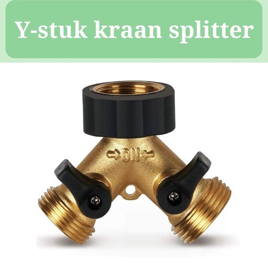 Y Stuk kraan - Kraan Splitter - Waterverdeler - Buitenkraan - Waterverdeler  2 weg –... | bol.com