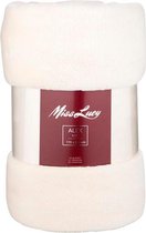 Miss Lucy Alex Plaid 220 x 240 cm - Deken - Woonaccessoire - Fluweel zacht - Beige