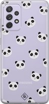 Samsung A52 transparant hoesje - Panda | Samsung A52 case | zwart | Casimoda