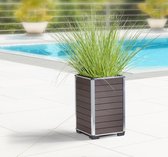 GoodVibes - Plantenbak Houtcomposiet WPC: 27 x 27 x 44 cm, Bruin