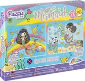 Grafix Zeemeermin puzzel - 2 glitter puzzels - 2 x 24 puzzelstukjes | Afmeting puzzels 20 x 25 cm | puzzel voor kinderen | vanaf 3 jaar