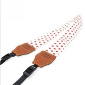 Universele Camerariem met Polka Dots - Camera Schouderband - Neck Strap Band voor DSLR / Nikon / Canon / Sony - Wit