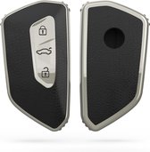 kwmobile autosleutelhoes compatibel met VW Golf 8 3-knops autosleutel - TPU beschermhoes in zilver / zwart - Autosleutelcover