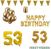 53 jaar Verjaardag Versiering Pakket Goud